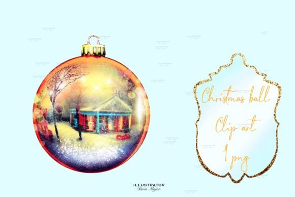 Christmas Ball, New Year Ball Clipart: Festive Illustrations