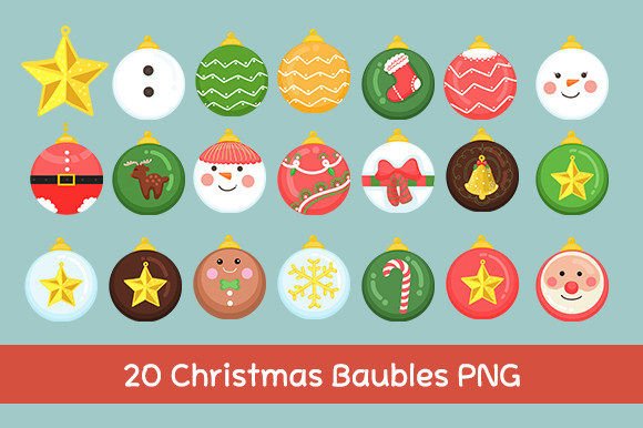 Christmas Baubles PNG: Festive Illustrations for Brands