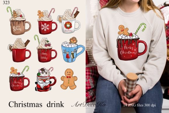 Christmas Chocolate Mugs: Illustrations for Sellers
