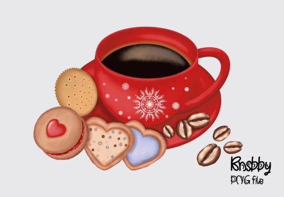 Christmas Coffee & Cookies Clipart: Festive Illustrations