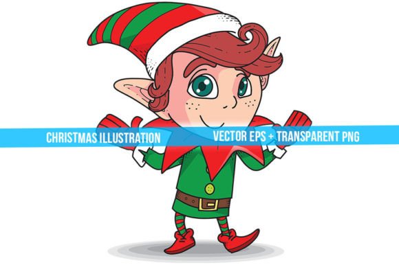 Christmas Elf Illustration for Holiday Designs