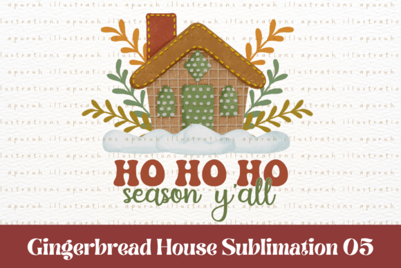 Christmas Gingerbread House Sublimation5: Festive Illustrations