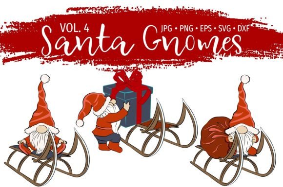 Christmas Santa Sleigh Gnome Bundle: Festive Illustrations