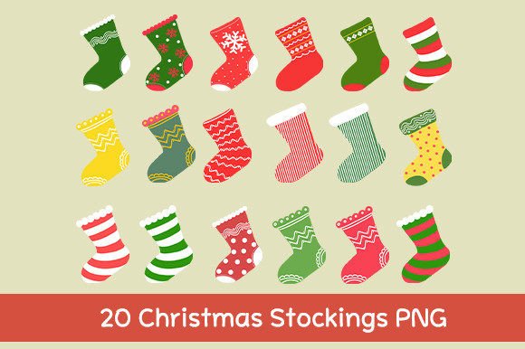 Christmas Stockings PNG: Festive Illustrations for Design