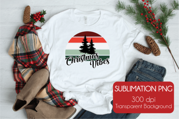 Christmas Vibes Sublimation PNG: Festive Illustrations