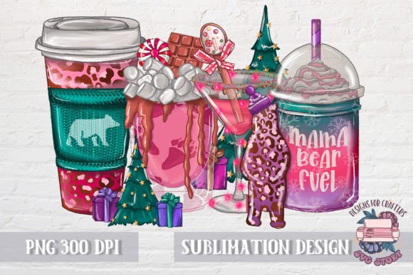 Mama Bear Fuel Christmas Sublimation: Festive Illustrations