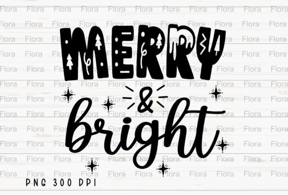 Merry and Bright Christmas Sublimation: Festive Illustrations