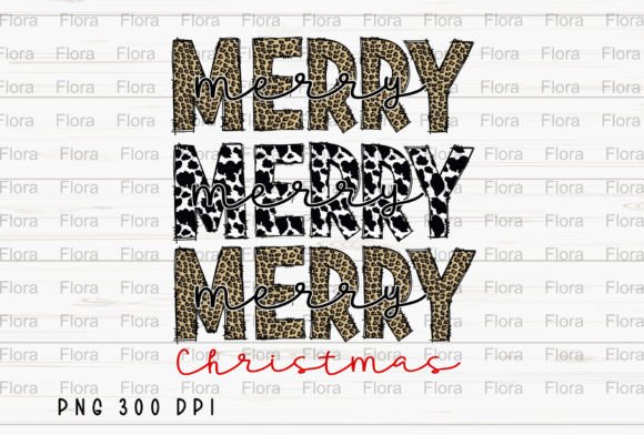Merry Christmas Leopard Cow Sublimation: Festive Illustrations