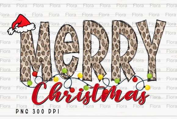 Merry Christmas Santa Leopard Doodle: Festive Illustrations