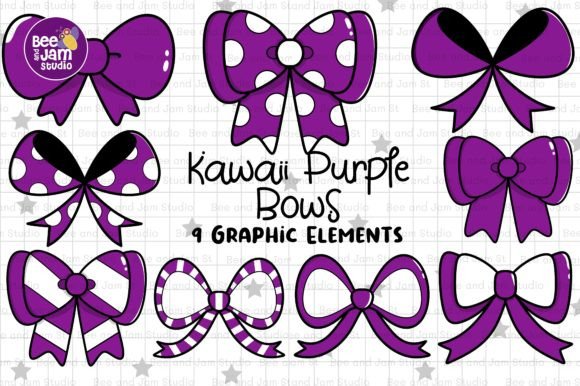 Purple Christmas Bow PNG Clipart for Illustrations