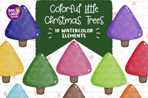 Review: Colorful Christmas Trees Watercolor PNG for Embroidery