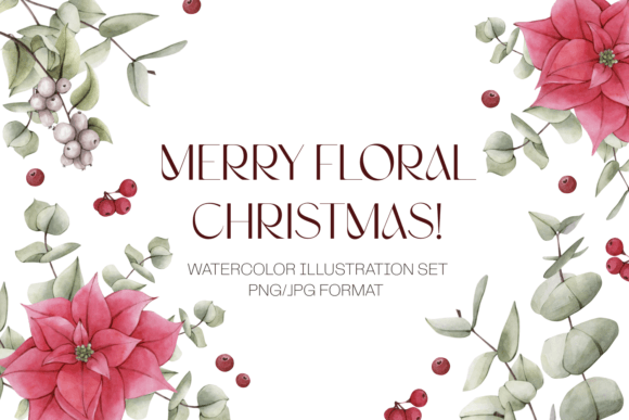 Watercolor Christmas Flowers Cliparts & Illustrations Review